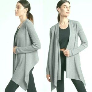 Athleta Ribbed Merino Wool Blend Solstice Wrap Sweater-SMALL-NWT
